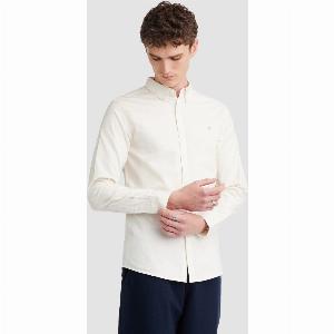 Brewer slim fit organic cotton Oxford shirt in ecru now 65 previously 75 13 off