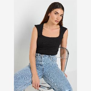 Two Pack Black  White Square Neck Bodysuits for Tall Women Now 10