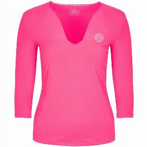 83 Rabatt auf Ariana Tech VNeck Langarmshirt für Damen  pink weiß