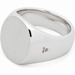 Oval Satin M Ring