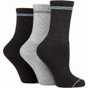 Womens 3 Pair SOCKSHOP TORE 100 Recycled Fashion Cotton Sports Socks Black 48 Ladies