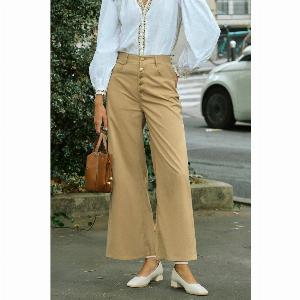 Pantalon kaki braguette boutonnée