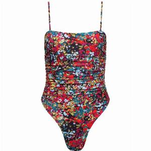 Get 15 off on the Seychelles Red Confetti Floral Ruched One Piece swimsuit now
