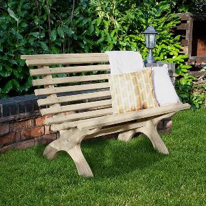 Forest Kuba Curved Wooden Garden Bench 311 x 25 120m x 074m