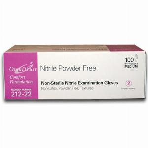 OmniTrust Nitrile Powder Free Gloves  Medium 100bx