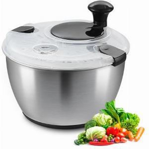 VEVOR Salatschleuder Salattrockner mit Kurbelantrieb 45 L Gemüsetrockner Waschmaschine Salatreiniger  Trockner mit Schüsseldeckel aus Edelstahl Geeignet für Gemüse Kräuter Beeren Früchte