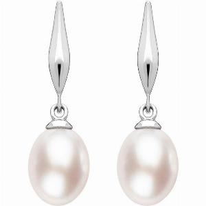 Sterling Silver Pink Pearl Pod Top Drop Earrings