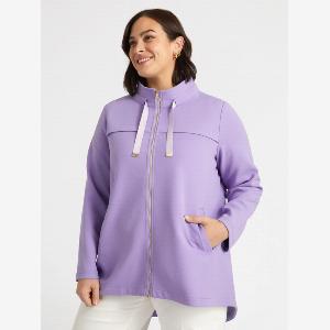 Fiorella Rubino  Parka con cappuccio e coulisse Donna Viola Taglia 43 52 IT