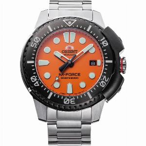 Orient MForce Orange Dial Steel Bracelet Automatic Mens Watch RAAC0L08Y00B