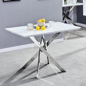 Enjoy 56 Discount on Petra Small White High Gloss GlassTop Dining Table