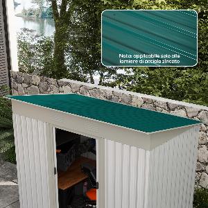 Outsunny Set 12 Pannelli di Ricambio 129x45 cm per Casette da Giardino in Acciaio Zincato Verde Aosom