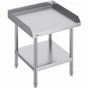VEVOR Arbeitstisch aus Edelstahl kommerzieller Arbeitstisch zur Lebensmittelzubereitung 3seitiger Spritzschutz 610 x 610 x 660 mm Küchentisch Arbeitstisch mit einstellbarer Höhe für Hotel