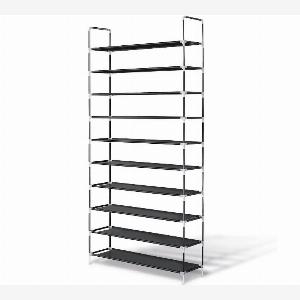 LifeGoods Schuhregal  XXL  10 Ebenen  35 bis 40 Paar Schuhe  Schuhschrank  Kunststoff  Schwarz