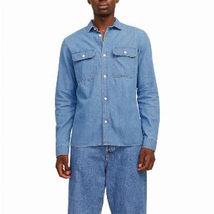 JackJones camicia uomo in denim lavaggio blu