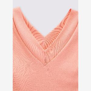 Upim Tshirt In Puro Cotone Con Scollo A V Donna Arancione pesca Taglia XXL