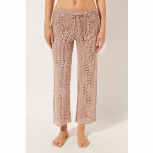 Calzedonia Pantalon long en crochet métallisé Femme Blanc avorio Taille M