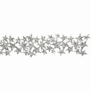 42 sparen Glitzerband Sterne in Silber