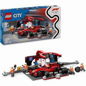 Lego City 60443 F1 Pit Stop Pit Crew With Ferrari Car Construction Playset