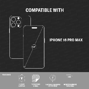 Get 14 Off Dark Brown Leather Slim Bumper Case for iPhone 16 Pro Max