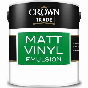 Enjoy a 31 Discount on Crown Trade Matt Vinyl Emulsion Brilliant White 5L