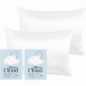 Silver Cloud White Satin Pillowcase Twinpack