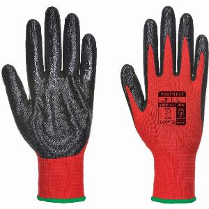Portwest Flexo Grip Nitrile Tradesmans Gloves Red  Black XL