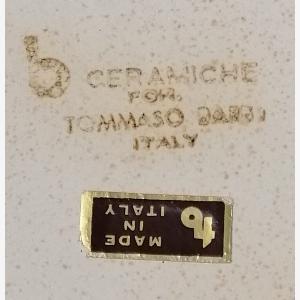 Secchiello per il ghiaccio in ceramica avorio e ottone di Tommaso Barbi anni 70 B Ceramiche