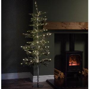 5ft 15m Light up Christmas Pine Needle Tree with 220 Warm White LEDs and Metal Stand