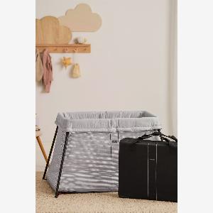 Lit parapluie léger  Argent  Maille avec housse de matelas