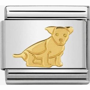 Nomination CLASSIC Gold Animals Of Earth Seated Dog Charm 03011233