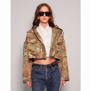 Cropped Camo Smock Jacket  Size SM  Logo With Logo