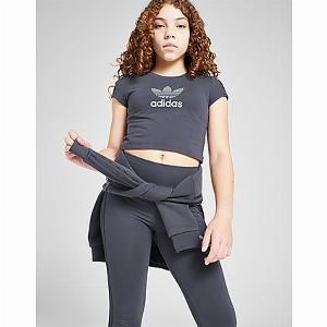 adidas Originals Girls Glitter Trefoil TShirt Junior Blue