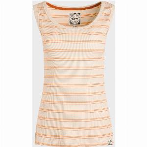 Weird Fish Womens Luna Ribbed Stripe Vest Pink