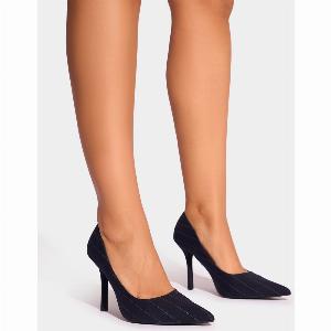 Evita Pinstripe Pointed Toe Court Shoes