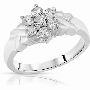 Enjoy 76 Off Diamond Larissa Floral Engagement Ring in 18ct White Gold