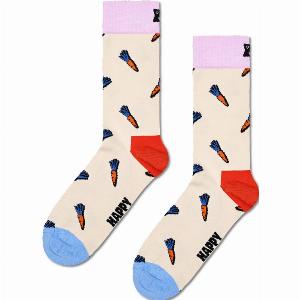 Beige Carrots Crew Socks  Fun  Colorful Food Socks