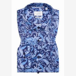 COMFORT FIT Hemd in navy bedruckt