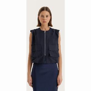 Get 10 Off Navy Drawstring Gilet from Cleo