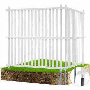 VEVOR 48 W x 48 H Vinyl Privacy Fence Panels Air Conditioner Fence Outdoor Privacy Screens for Trash Can Pool Equipment Enclosure Privacy Screen Kit Strip Panels 2 Panels