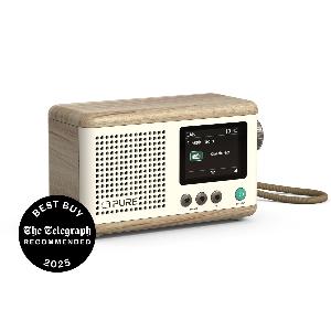 Classic Mini  Das charmante tragbare Digitalradio BaumwollWeißEiche