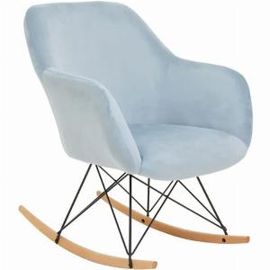 Salvo Velvet Rocking Chair Small In Blue