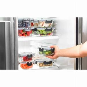 12 Contenitori In Vetro Borosilicato Con Coperchi