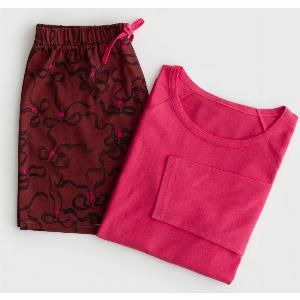 Bow Print Long Sleeve Shorts Set  Medium 1214