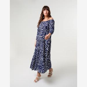Bardot Coconut Button Maxi Dress  L  NAVY
