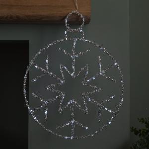 Get 15 Off 49cm BatteryOperated Silver Snowflake Ball with LEDs