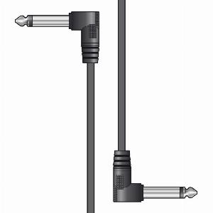 6x 15cm 015m 635mm Right Angled Jack Plug Mono Patch Lead Set Guitar Pedals Mixers  Black