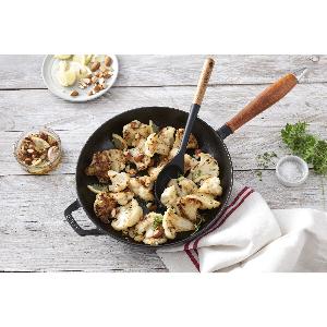 Staub Pans Poêle avec poignée en bois 28 cm Fonte Noir mat