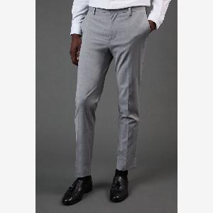 Burton Mens Light Grey Skinny Fit Essential Suit Trousers Size 30S