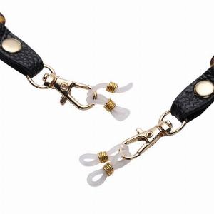 Brillenkette  Leopardenmuster  Schwarz und Gold
