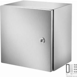 VEVOR NEMA Stainless Steel Enclosure 300 x 300 x 200 mm NEMA 4X Steel Electrical Box IP66 Waterproof  Dustproof OutdoorIndoor Electrical Junction Box with Mounting Plate
